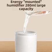 Desktop Dual Port Humidifier Portable Mini Air Purifier With Nightlight, Color: White+Base