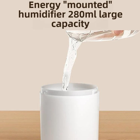 Desktop Dual Port Humidifier Portable Mini Air Purifier With Nightlight, Color: White+Base