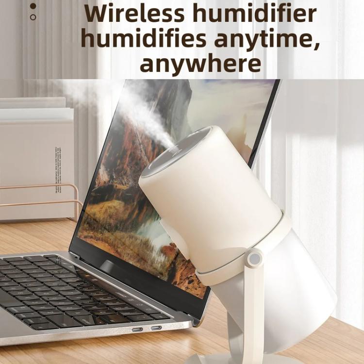 Desktop Dual Port Humidifier Portable Mini Air Purifier With Nightlight, Color: White+Base