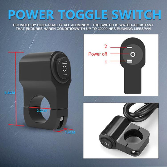 Motorcycle Spotlight Strobe 6 Modes With Control Cable Set(SK1 POR)