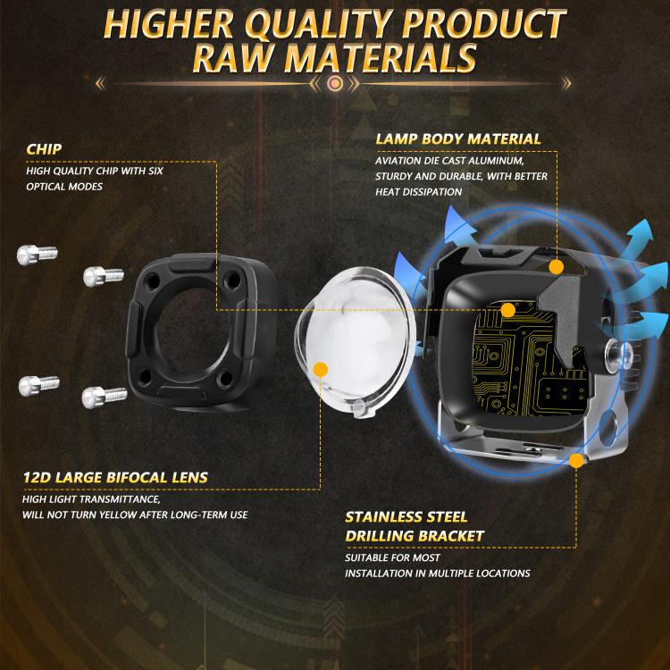 Motorcycle Spotlight Strobe 6 Modes With Control Cable Set(SK1 POR)