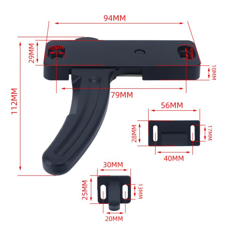 RV Screen Three-section Split Telescopic Rod L-shaped Replacement Handle, Specifications: Left Hand