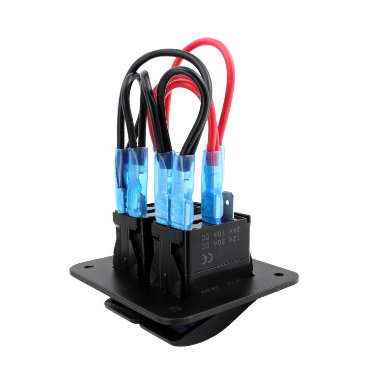 Blue Light Laser Engraved Panel Combination Switch For Car Boat, Specifications: 2-digit Panel - free shipping - PMC TechLife - Order now!