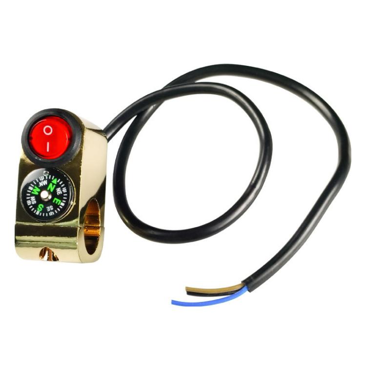 Motorbike Tap Handle Switch Compass Type Dual Flash High And Low Beam Spotlight Switch(Gold) - Electrical System by PMC TechLife | Online Shopping South Africa | PMC TechLife | Buy Now Pay Later Mobicred