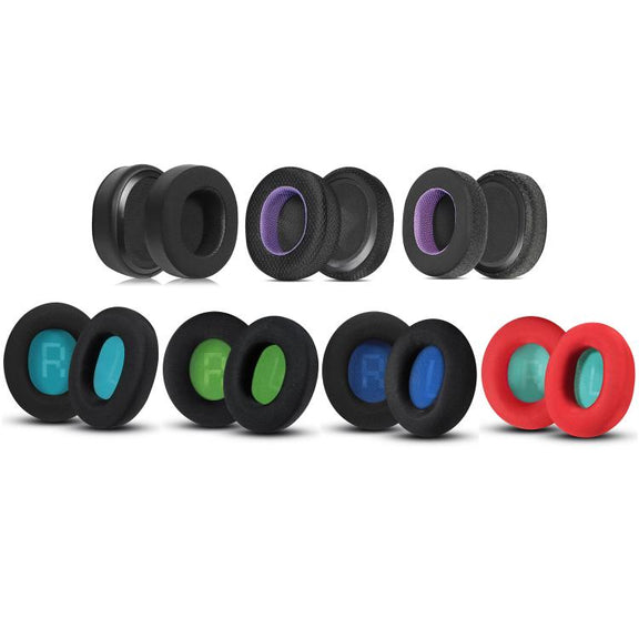 1pair Headset Sponge Earmuffs for SteelSeries Arctis Pro / Arctis 3 / 5 / 7, Color: Black Dark Blue Ice Silk