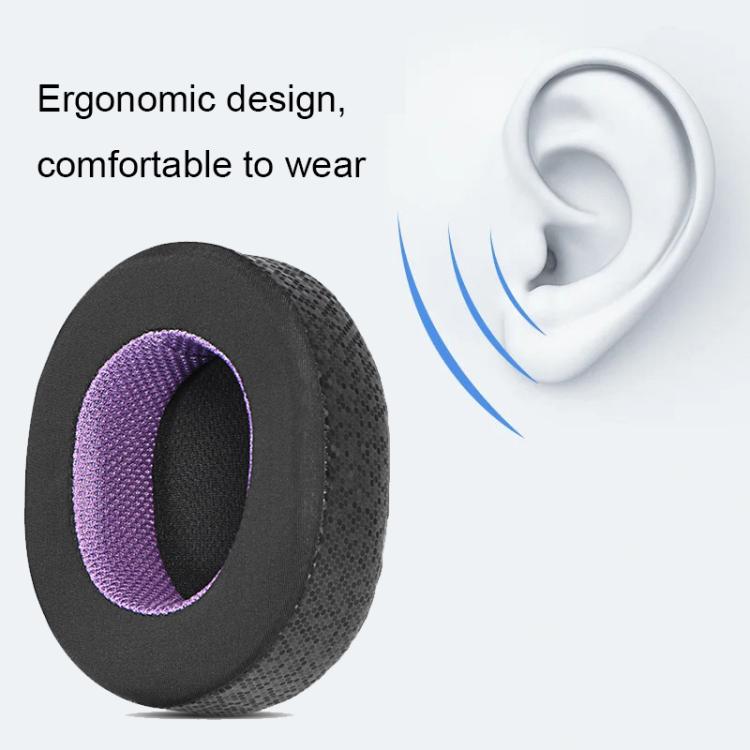 1pair Headset Sponge Earmuffs for SteelSeries Arctis Pro / Arctis 3 / 5 / 7, Color: Black Dark Blue Ice Silk