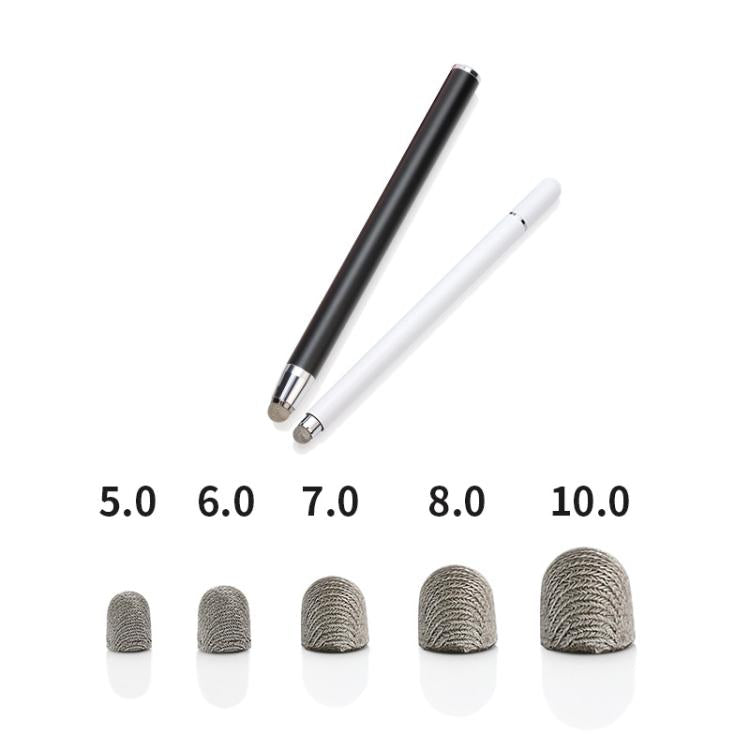 10pcs Silver Fibre Nano Conductive Light Fabric Tip High Sensitivity Capacitive Pen Tip, Spec: 6.0mm