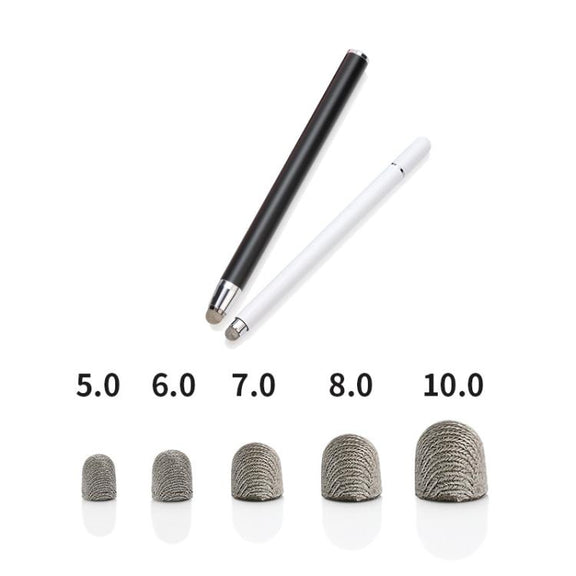 10pcs Silver Fibre Nano Conductive Light Fabric Tip High Sensitivity Capacitive Pen Tip, Spec: 8.0mm