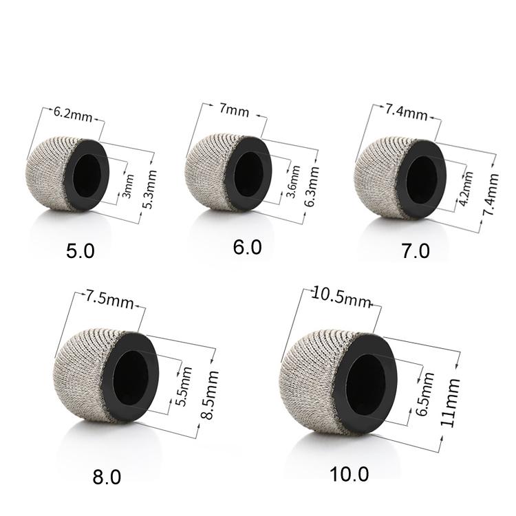 10pcs Silver Fibre Nano Conductive Light Fabric Tip High Sensitivity Capacitive Pen Tip, Spec: 10.0mm