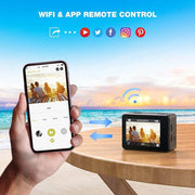 WIFI Wide-angle EIS Anti-shake Touch Color Dual-screen Remote Control Video Sports Camera(Q60TR)