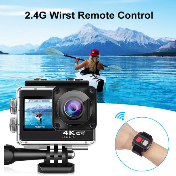 WIFI Wide-angle EIS Anti-shake Touch Color Dual-screen Remote Control Video Sports Camera(Q60TR)