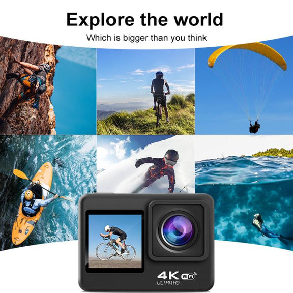 WIFI Wide-angle EIS Anti-shake Touch Color Dual-screen Remote Control Video Sports Camera(Q60TR)