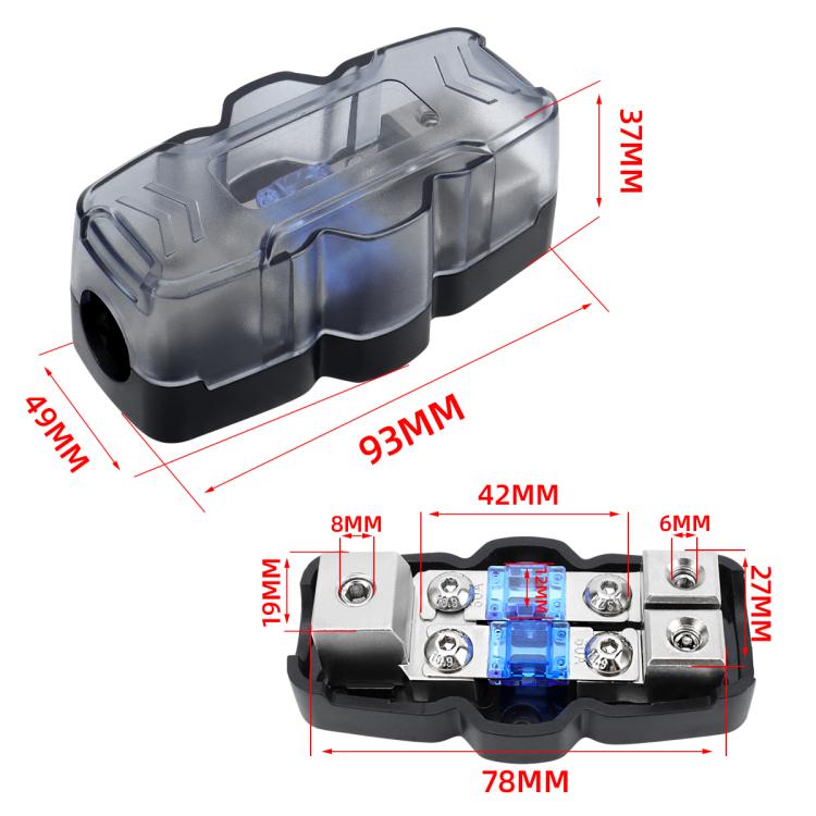 1 Out 2 Ways Car Audio Power Fuse Holder Car Fuse Distribution Block, Specifications: CP-5175 With Accessories
