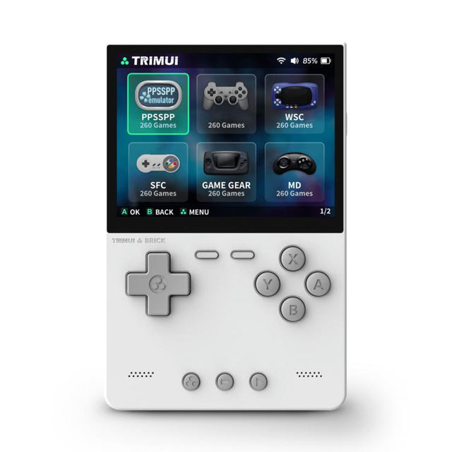 TRIMUI BRICK Open Source Pocket Console Portable Wireless Bluetooth HD Retro Arcade, Size: Standard No Card(White)