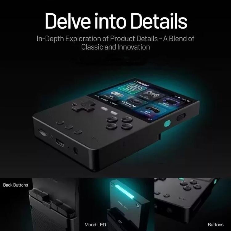 TRIMUI BRICK Open Source Pocket Console Portable Wireless Bluetooth HD Retro Arcade, Size: 64G(Black)