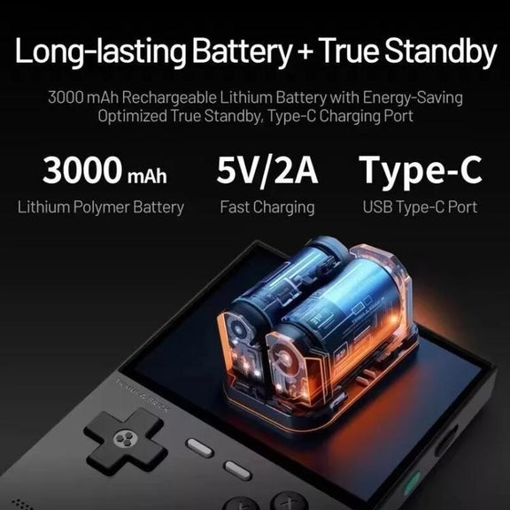 TRIMUI BRICK Open Source Pocket Console Portable Wireless Bluetooth HD Retro Arcade, Size: Standard No Card(Black)