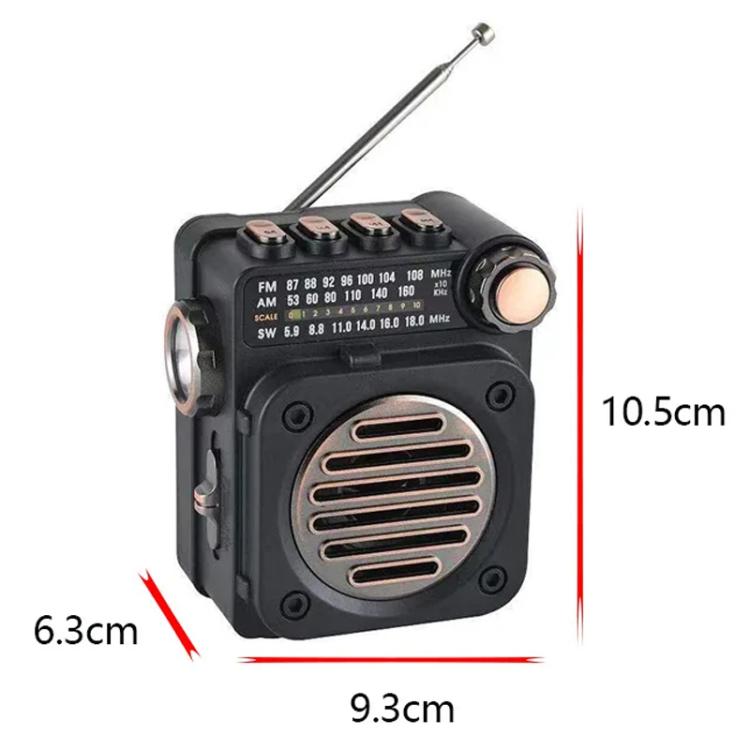 PuXing M8BT Mini Multi-band FM / AM / SW Radio with LED Flashlight - free shipping - PMC Jewellery - Order now!