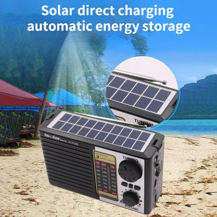 Isolariearth IS-F10S Solar Powered Full-Band FM / AM / SW Radio Bluetooth Speaker with Flashlight - free shipping - PMC Jewellery - Order now!