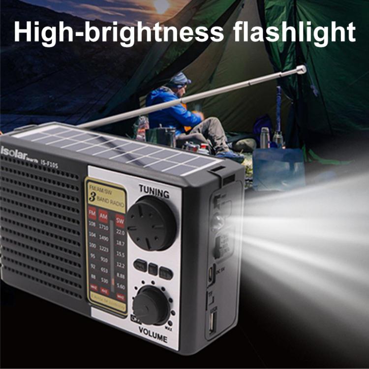Isolariearth IS-F10S Solar Powered Full-Band FM / AM / SW Radio Bluetooth Speaker with Flashlight - free shipping - PMC Jewellery - Order now!