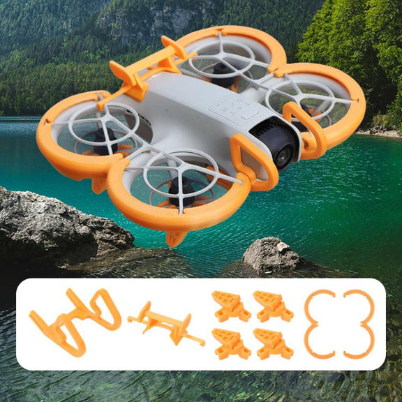 For DJI Neo CQT Impact Protection Cover + Bumper + Folding Stand + Tail Wing 4 In 1 Set(Black)