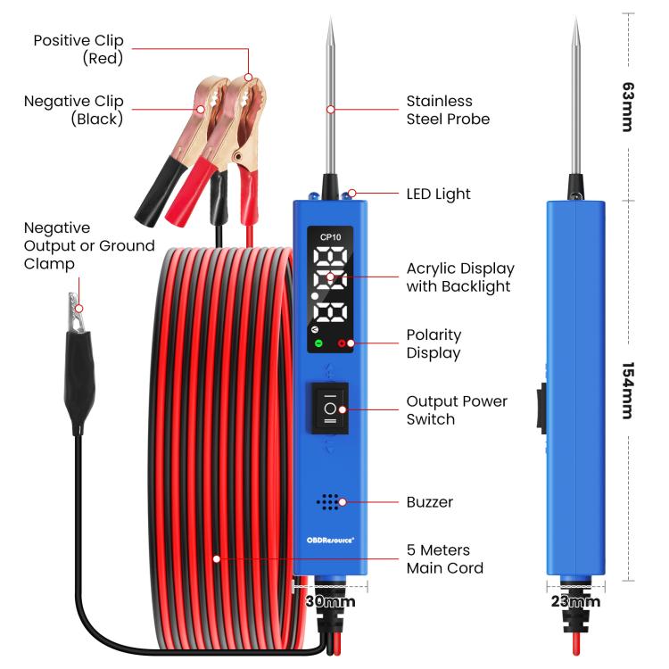 OBDResource 0-80V Multi-Function Portable Automobile Circuit Tester(CP10) - Electronic Test by OBDResource | Online Shopping South Africa | PMC Jewellery | Buy Now Pay Later Mobicred