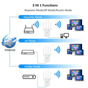 Urant U11 300Mbps 2.4G Wireless Repeater WiFi Signal Amplifier Support WPS Quick Setting US Plug Black