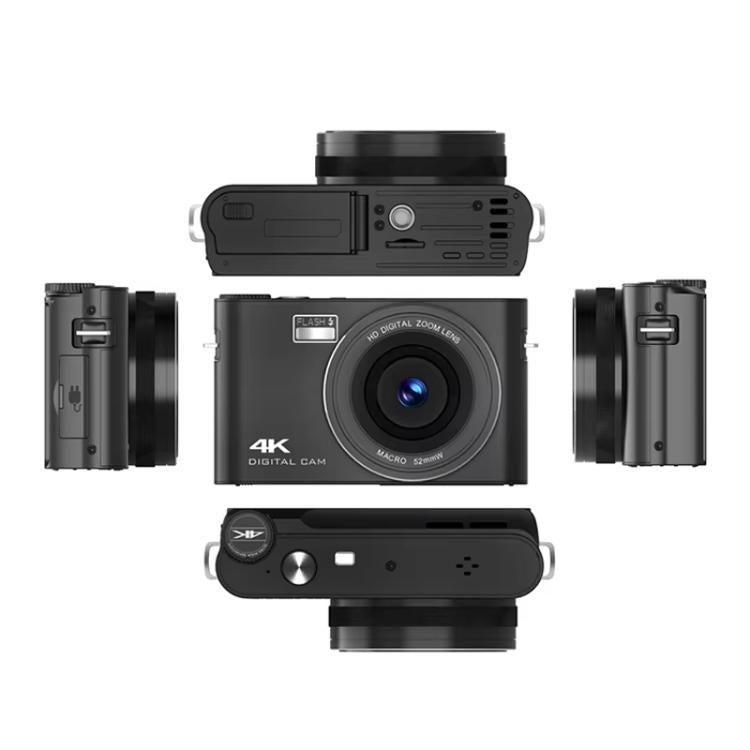 4K HD Touch Screen Digital Micro SLR Camera MP3 DSLR Camcorder 64MP Anti-Shake Vlogging Video Camera(Black) - Video Cameras by PMC TechLife | Online Shopping South Africa | PMC TechLife | Buy Now Pay Later Mobicred