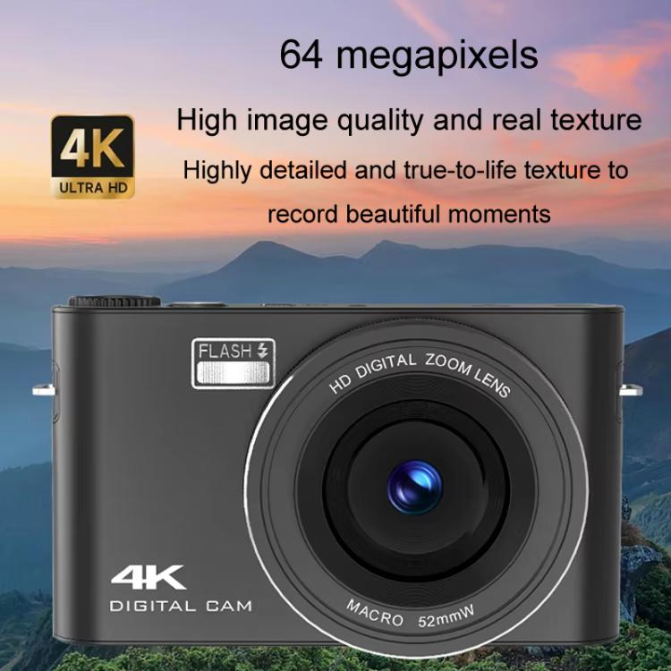 4K HD Touch Screen Digital Micro SLR Camera MP3 DSLR Camcorder 64MP Anti-Shake Vlogging Video Camera(Black) - Video Cameras by PMC TechLife | Online Shopping South Africa | PMC TechLife | Buy Now Pay Later Mobicred