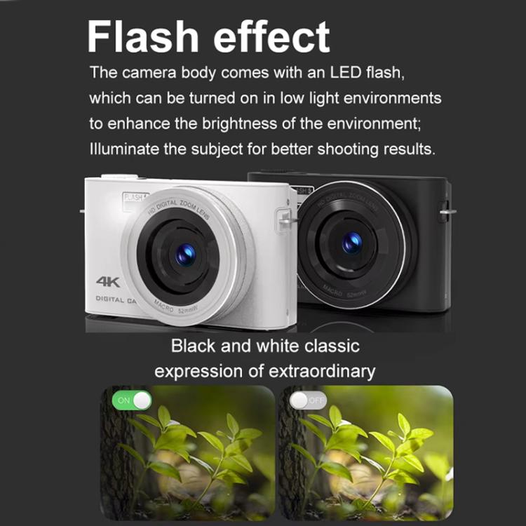 4K HD Touch Screen Digital Micro SLR Camera MP3 DSLR Camcorder 64MP Anti-Shake Vlogging Video Camera(Black) - Video Cameras by PMC TechLife | Online Shopping South Africa | PMC TechLife | Buy Now Pay Later Mobicred