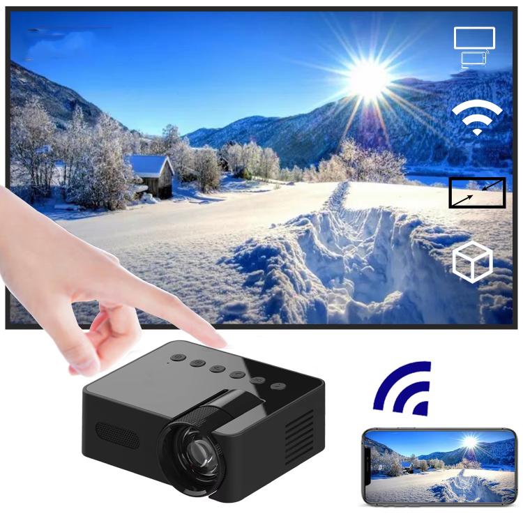 YT100 Suppor 1080P Mini Portable Projector WiFi Wireless Mirroring For IOS Android Smartphone(Black) - Mini Projector by PMC TechLife | Online Shopping South Africa | PMC TechLife | Buy Now Pay Later Mobicred
