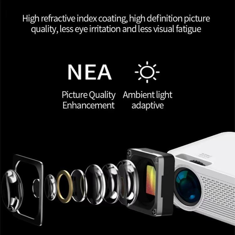 Z01 1080P 5G Bluetooth Projector Android 9.0 System Supports Mirroring Screen UK Plug - LED Projector by PMC TechLife | Online Shopping South Africa | PMC TechLife | Buy Now Pay Later Mobicred