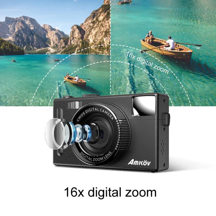 AMKOV CD-R1 24MP HD Pixel Shooting Student Camera 1080P Video Recording CCD Photo Video HD Camera(Black) - free shipping - PMC TechLife - Order now!