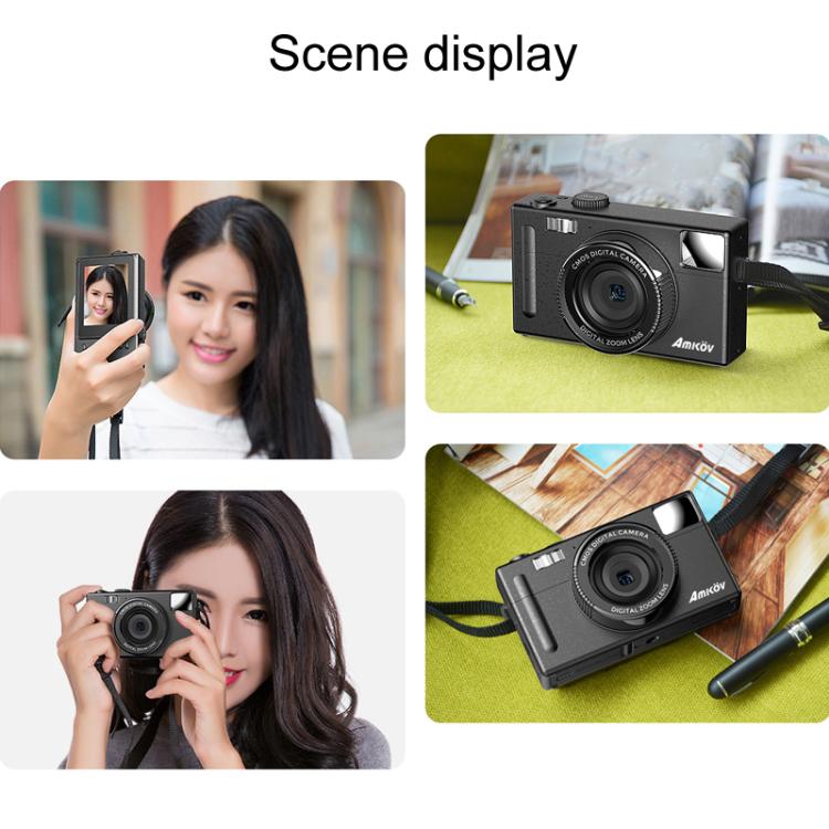 AMKOV CD-R1 24MP HD Pixel Shooting Student Camera 1080P Video Recording CCD Photo Video HD Camera(Black) - free shipping - PMC Jewellery - Order now!