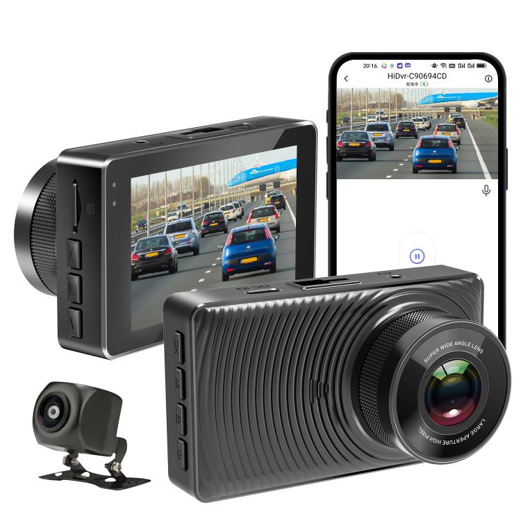 4K+1080P Driving Recorder Dual Front & Rear Recording WIFI Reversing Images(X16) - Car DVRs by PMC TechLife | Online Shopping South Africa | PMC TechLife | Buy Now Pay Later Mobicred
