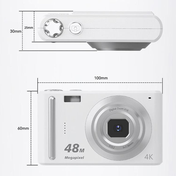 DC03H 2.4-Inch 16X Digital Zoom Electronic Image Stabilization 4K HD Digital Camera(White)