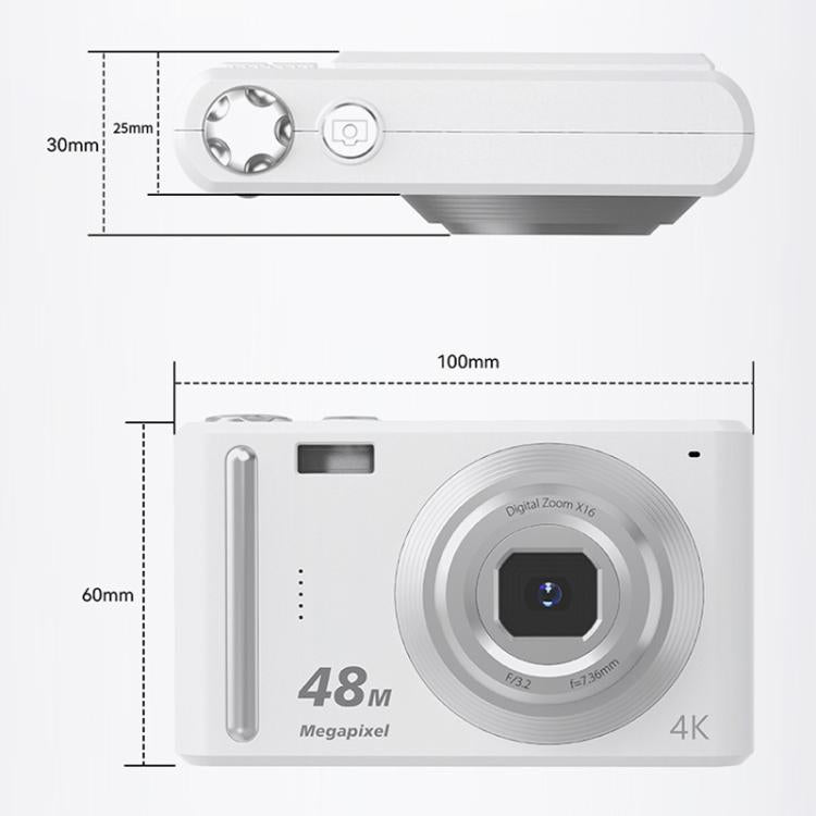 DC03H 2.4-Inch 16X Digital Zoom Electronic Image Stabilization 4K HD Digital Camera(White)