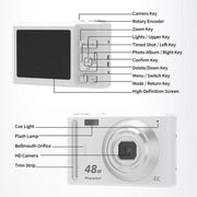 DC03H 2.4-Inch 16X Digital Zoom Electronic Image Stabilization 4K HD Digital Camera(White)