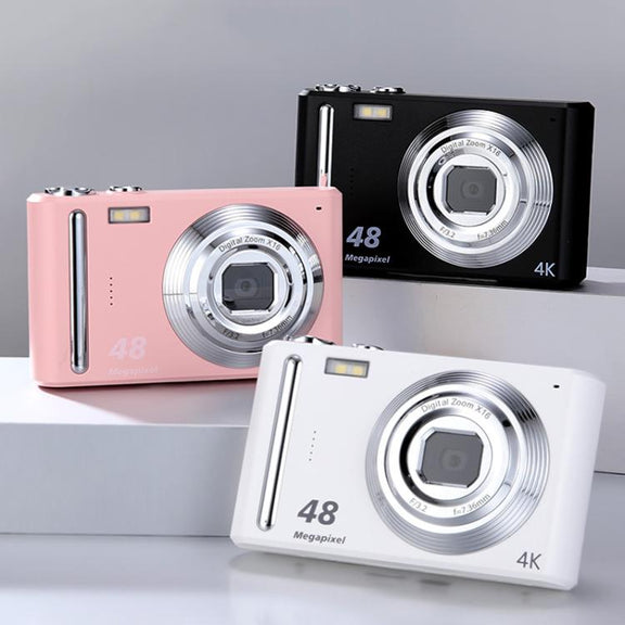 DC03H 2.4-Inch 16X Digital Zoom Electronic Image Stabilization 4K HD Digital Camera(White)