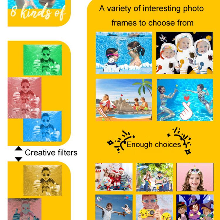 IP68 5m Water-resistant Sports Digital Camera Kids Student DV Camera(Yellow)