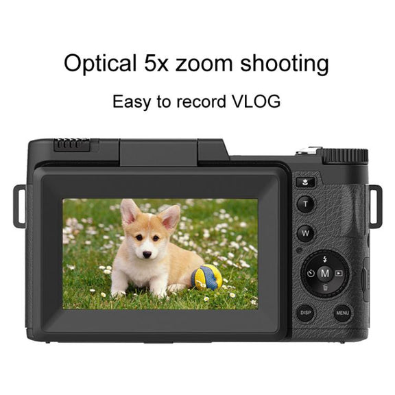 Micro SLR 5X Optical Zoom / 8X Digital Zoom Digital Camera 48MP HD Shooting VCR Photo Camera(Black)