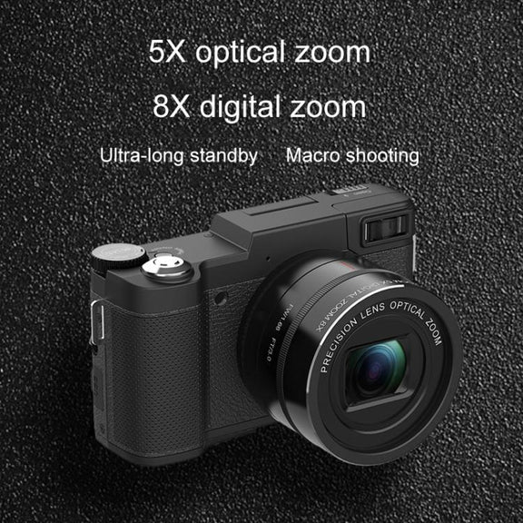 Micro SLR 5X Optical Zoom / 8X Digital Zoom Digital Camera 48MP HD Shooting VCR Photo Camera(Black)