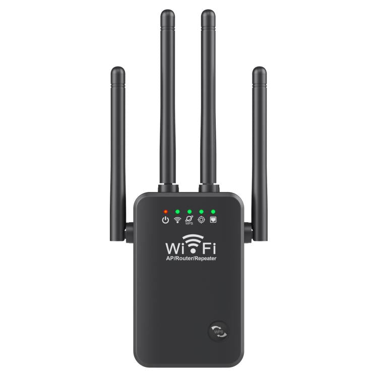 Urant U9 300Mbps 2.4G Wireless Repeater WiFi Signal Amplifier Support WPS Quick Setting UK Plug Black - Broadband Amplifiers by Urant | Online Shopping South Africa | PMC TechLife | Buy Now Pay Later Mobicred