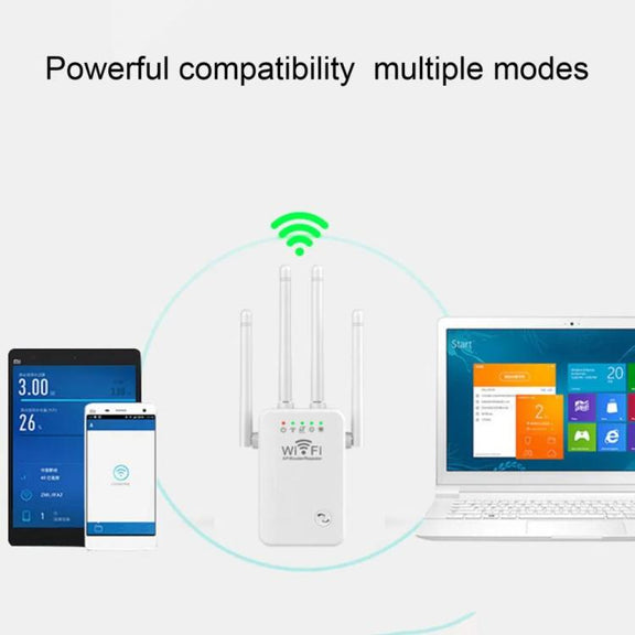 Urant U9 300Mbps 2.4G Wireless Repeater WiFi Signal Amplifier Support WPS Quick Setting US Plug White