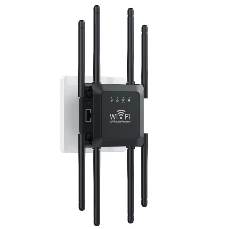 U18 300Mbps 2.4G Wireless Repeater WiFi Signal Amplifier With 8 Antennas US Plug Black - Broadband Amplifiers by PMC TechLife | Online Shopping South Africa | PMC TechLife | Buy Now Pay Later Mobicred