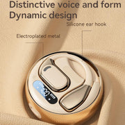 M76 Intelligent AI Translation On-Ear Digital Display Bluetooth Earphone(Skin Color)