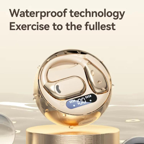 M76 Intelligent AI Translation On-Ear Digital Display Bluetooth Earphone(Skin Color)