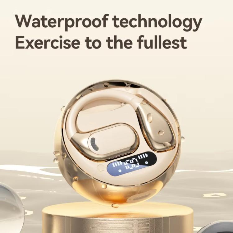M76 Intelligent AI Translation On-Ear Digital Display Bluetooth Earphone(Skin Color)