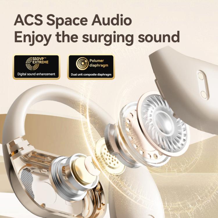 M76 Intelligent AI Translation On-Ear Digital Display Bluetooth Earphone(Skin Color) -  by PMC Jewellery | Online Shopping South Africa | PMC Jewellery | Buy Now Pay Later Mobicred