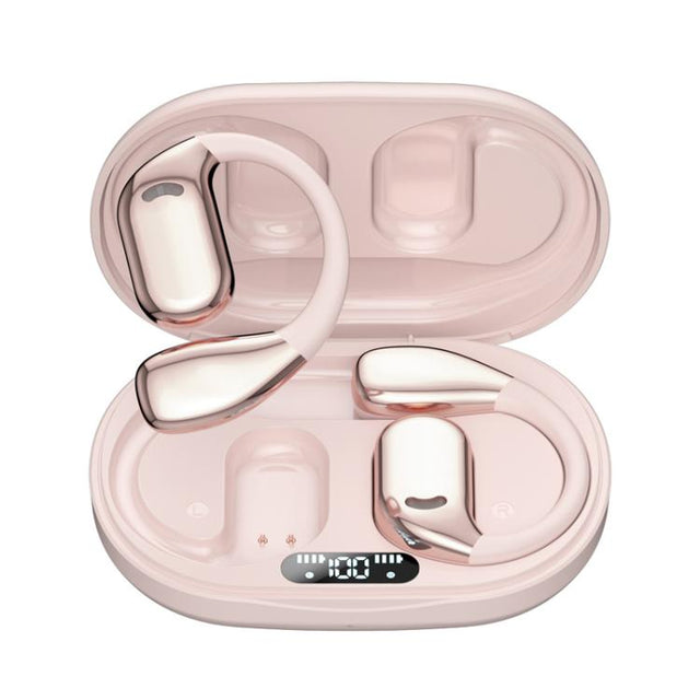 M75 On-Ear AI Intelligent Translation Language Conference Recording Wireless Digital Display Bluetooth Earphone(Pink)