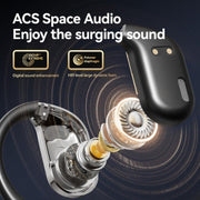 M75 On-Ear AI Intelligent Translation Language Conference Recording Wireless Digital Display Bluetooth Earphone(Black)